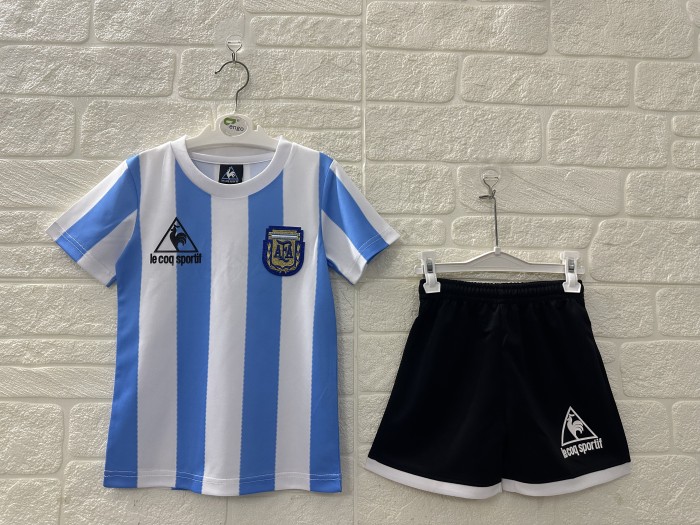 Argentina Home Retro Kids Suit 1986