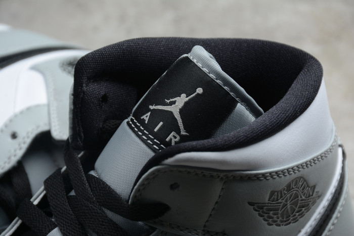 Air Jordan 1 Mid Light Smoke Grey White Black 554724-092