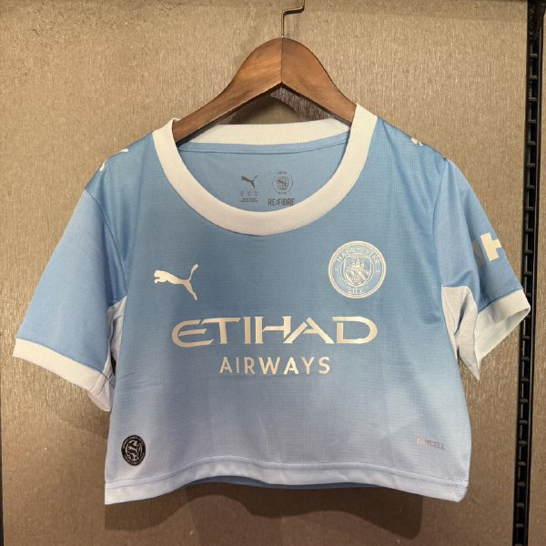 Manchester City Home Woman Cropped Jersey