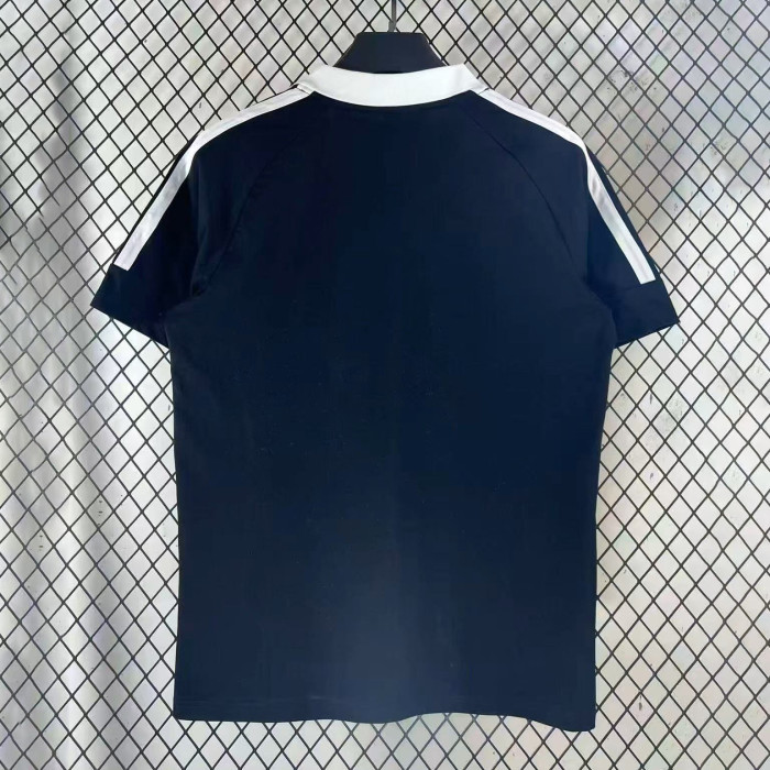 Striped V-Neck Black T-shirt 2026