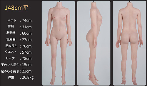 WAXDOLL  フルシリコン製   148cm Aカップ+G06 等身大ロリリアルラブドール