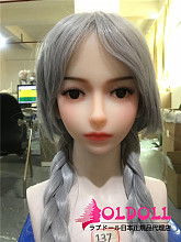 【即納・国内発送・送料無料】wmdoll 人気ヘッド＃153 ヘッド単体 ナチュラル肌色 ブラウン眼球 掲載画像と同じ白いウィッグ
