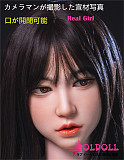 Real girl 頭部単体 D2ヘッド単品 口開閉機能付き リアルな口腔構造 軟性シリコン製  頭のみ 職人メイク付き 等身大ラブドール M16ボルト採用 140-170cmのボディに適用
