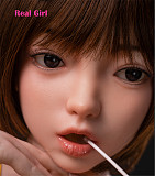 Real girl 頭部単体 D6ヘッド単品  口開閉機能付き リアルな口腔構造 軟性シリコン製 職人メイク付き 頭のみ 等身大ラブドール M16ボルト採用 140-170cmのボディに適用