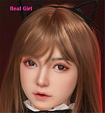 Real girl 頭部単体 D8ヘッド単品  口開閉機能付き リアルな口腔構造 軟性シリコン製 職人メイク付き 頭のみ 等身大ラブドール M16ボルト採用 140-170cmのボディに適用