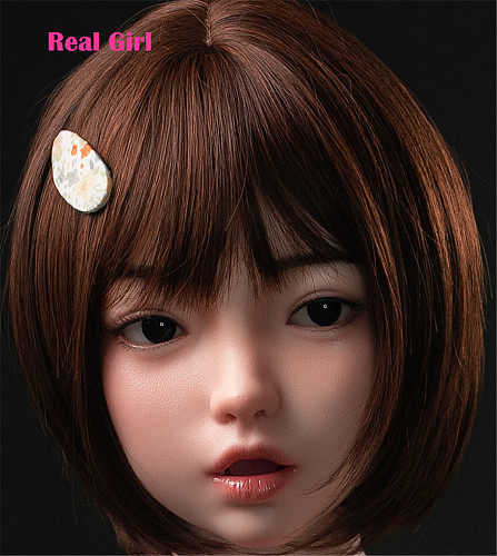 Real girl 頭部単体 D6ヘッド単品  口開閉機能付き リアルな口腔構造 軟性シリコン製 職人メイク付き 頭のみ 等身大ラブドール M16ボルト採用 140-170cmのボディに適用