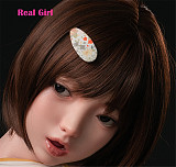 Real girl 頭部単体 D6ヘッド単品  口開閉機能付き リアルな口腔構造 軟性シリコン製 職人メイク付き 頭のみ 等身大ラブドール M16ボルト採用 140-170cmのボディに適用