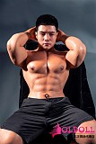 Qita Doll 最新作 シームレスドール 170CM 元さん お口開閉機能付き フルシリコン製 筋肉タイプ 男性ラブドール ペニス一体式 宣伝画像ライトブラウン肌色 等身大リアルドール イケメン