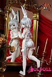 【SRメイク】MOZU DOLL 白兔ヘッド 85cm  ソフトビニール製頭部 TPE製ボディコスプレ ラブドール 宣伝画像と同じ制服も付属