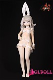 【SRメイク】MOZU DOLL 白兔ヘッド 85cm  ソフトビニール製頭部 TPE製ボディコスプレ ラブドール 宣伝画像と同じ制服も付属