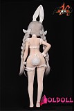 【SRメイク】MOZU DOLL 白兔ヘッド 85cm  ソフトビニール製頭部 TPE製ボディコスプレ ラブドール 宣伝画像と同じ制服も付属