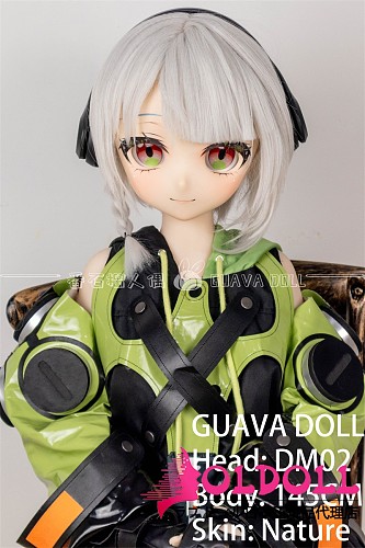アニメドール guavadoll（グアバ）番石榴 145cm Bカップ 少女DM02ヘッド  ビニール（PVC）ヘッド+TPEボディ 1：1 等身大ラブドール ジョイントM16  ナチュラル肌色
