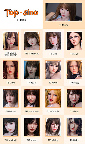 Top Sino doll ヘッド単体  フルシリコン製ラブドール RS/RRS/RRS+メイク選択可能 オリジナルジョイント