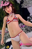 J Cute 掲載画像シリコンヘッドAGD07唯（ゆい） tpeボディ133cm 青と白のガーゼスカート着せる写真 バスト平 ロリ系ドール 等身大TPEラブドール