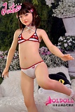 J Cute 掲載画像シリコンヘッドAGD07唯（ゆい） tpeボディ133cm 青と白のガーゼスカート着せる写真 バスト平 ロリ系ドール 等身大TPEラブドール