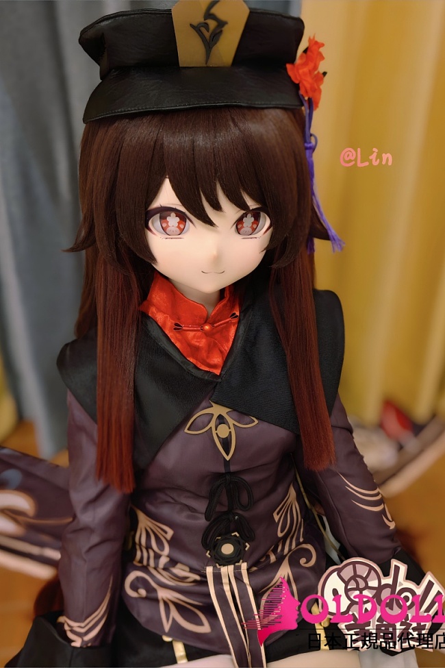 羊角社doll 155cm AAカップ #胡桃(Hu Tao)ヘッド デカールメイク ソフトビニール製ヘッド+S-TPE製ボディ 等身大大人のおもちゃ アニメドール 2.5次元コスプレ セクシードール リアルラブドール