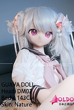 guavadoll（グアバ）番石榴 143cm Cカップ 少女DM02ヘッド アニメドール  ビニール（PVC）ヘッド+TPEボディ 1：1 等身大セクシードール ジョイントM16  ナチュラル肌色