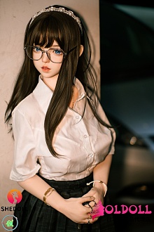 SHEDOLL 156cm Eカップ 朵朵2.0 （duoduo) シリコン高級ラブドール メガネ付きミニスカート着せてセクシー大学生等身大ダッチワイフ