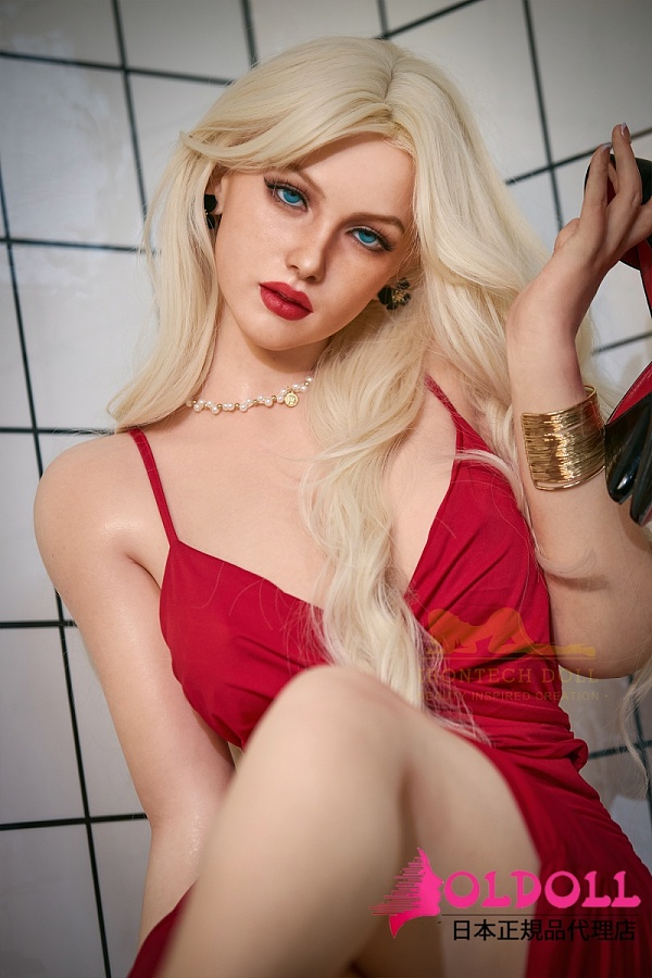 Irontechdoll T164cm Eカップ S44ヘッド 金色髪赤いロングスカート欧米巨乳美人 フルシリコンドール 高級ラブドール