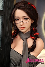JYDOLL 高級リアル皮膚塗装165cm Cカップ 新ヘッド#依然(yiran) フルシリコンドール 眼鏡をかけた知的なセクシーダッチワイフ