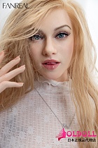 FANREAL 168cm Fカップ #Vanessaヘッド 等身大シリコンリアルドール 金色の長い巻き毛と青い瞳欧米モデルセクシーダッチワイフ