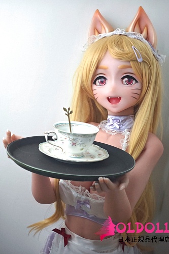 ElsaBabe アニメドール 148cm ヘッドAHR007 高級シリコン製ドール 金色のロングヘアにピンクの猫耳コスプレリアルドール セクシー等身大フィギュア