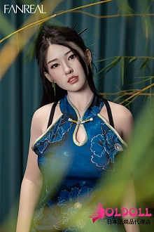FANREAL 170cm Gカップ 霏（fei）伝統と現代感が調和した中国風の青い花柄チャイナドレス着せるリアルラブドール