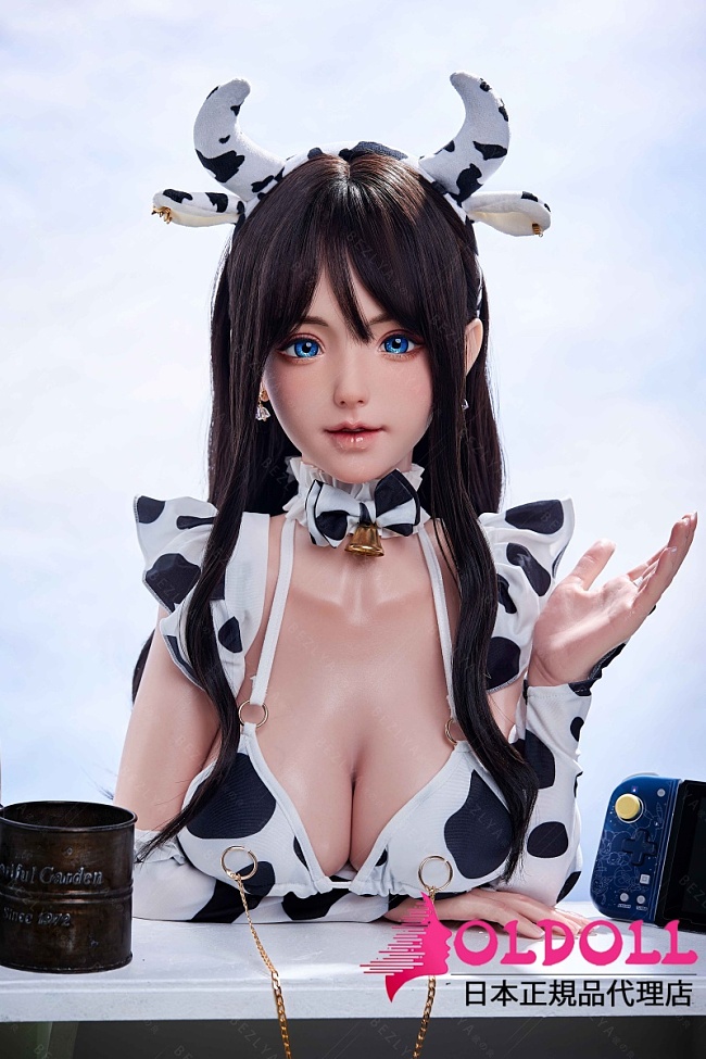 Bezlya DOLL 145cm Gカップ 豌豆(wangdou)ヘッド 2.2CFシリーズメイク セクシーな牛柄コスチュームラブドール ロリ系ボディ巨乳胸可愛い顔等身大ドール