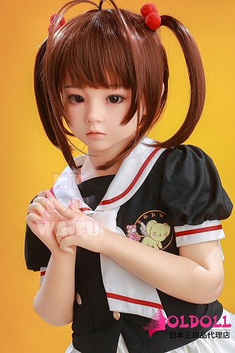 My Loli Waifu 108cm AAカップ ここヘッド フルシリコン製リアルラブドール 黒セーラー服ろり系貧乳小学生ダッチワイフ