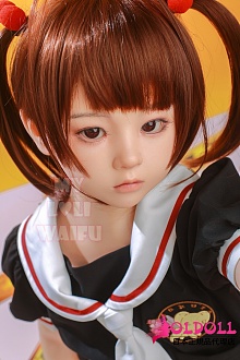 My Loli Waifu 108cm AAカップ ここヘッド フルシリコン製リアルラブドール 黒セーラー服ろり系貧乳小学生ダッチワイフ