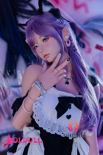 SHEDOLL 168cm Dカップ 最新作 江小婉2.0ヘッド（jiangxiaowan）高級シリコンリアル皮膚塗装ラブドール 可愛い制服コスチューム猫耳コスプレ風紫髪美少女リアルドール