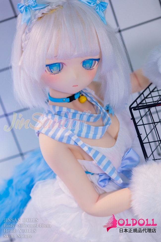 アニメドール wmdoll 140cm Bカップ #Y011Sヘッド ソフトビニール製ヘッド+シリコン製ボディ ネコミミコスプレシリコンラブドール