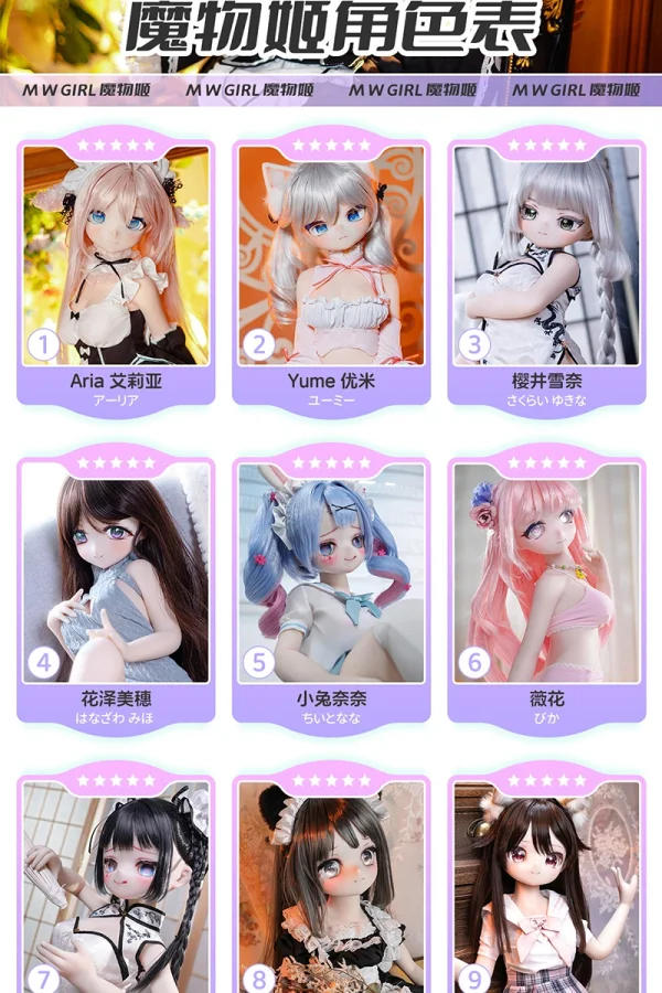 MW Girl(魔物姫) ヘッド単体 シリコン頭 アニメラブドールのヘッド ボディを含めてない