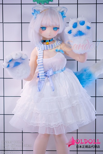 アニメドール wmdoll 140cm Bカップ #Y011Sヘッド ソフトビニール製ヘッド+シリコン製ボディ ネコミミコスプレシリコンラブドール