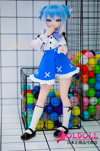 wmdoll 85cm #S003ヘッド アニメドール 清楚で可愛らしいブルーのツインテールBJD風メイクミニドール ソフトビニール製ヘッド+TPE製ボディ セクシーフィギュア リアルドール