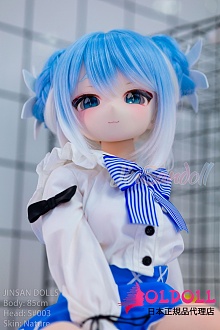 wmdoll 85cm #S003ヘッド アニメドール 清楚で可愛らしいブルーのツインテールBJD風メイクミニドール ソフトビニール製ヘッド+TPE製ボディ セクシーフィギュア リアルドール