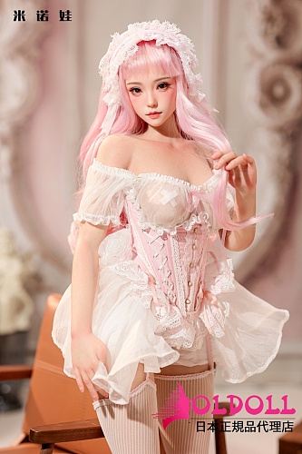 Minouva Doll 75cmボディ 美由miyoヘッド フルシリコンドール ピンクのロングヘアとレース付きのロリータ風 スタンド付き