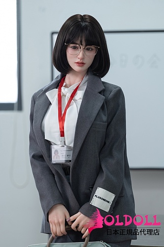 TOP-CYDOLL 168cm Fカップ Shikukawa Yuri 静川由里ヘッド フルシリコン製リアルドール OL風グレーのスーツ着せて知的な職員ダッチワイフ