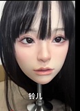 Real girl 147cm Aカップ  L1ヘッド 金色のツインテーヘア紫のワンピース水着元気ロリ系ラブドール