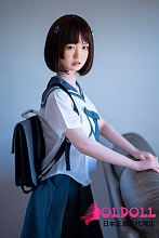 WAXDOLL 高級シリコン製リアルドール 154cm Aカップ+GE43ヘッド 口の開閉機能付き セーラー制服姿の美少女風ドール