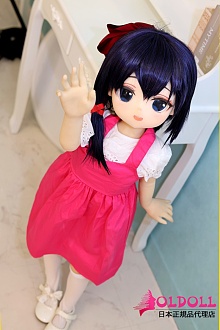 凹凸咪 aotume（アニメドール）105cm Aカップ #ミタ (TinyMita)ヘッド ピンクのワンピースを着て可愛い娘ラブドール