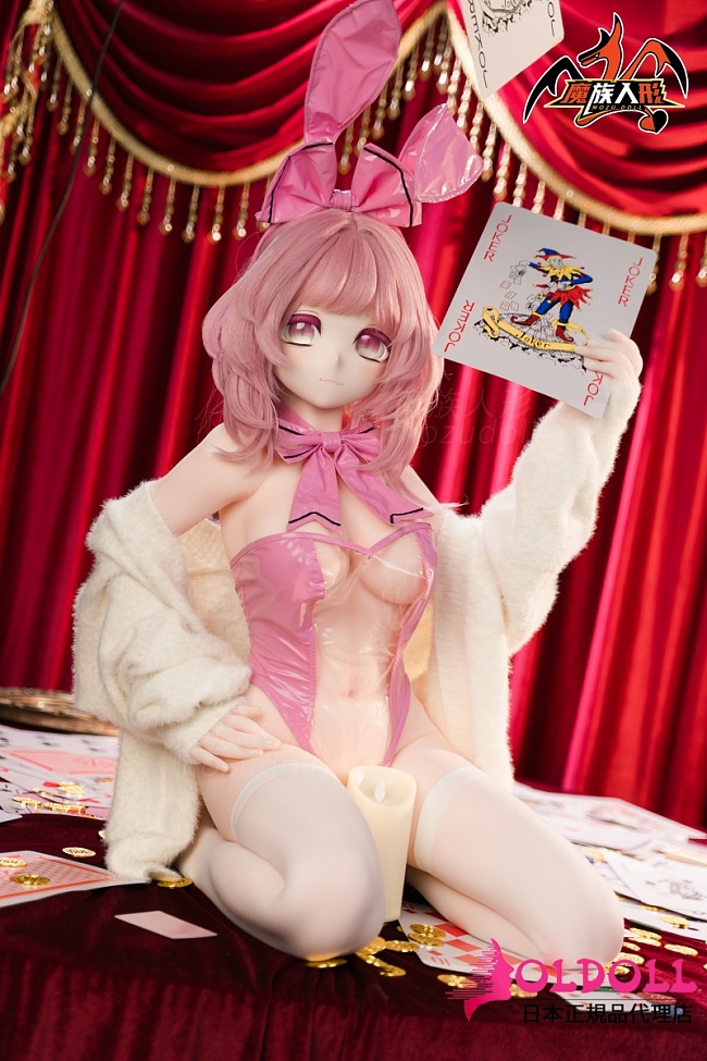 MOZU DOLL 150cm Cカップ 蕾雅（Léa）ちゃん 硬めビニールヘッド+TPE製ボディ ピンクのバニー風衣装制服セクシーアニメラブドール 宣伝画像と同じ制服も付属