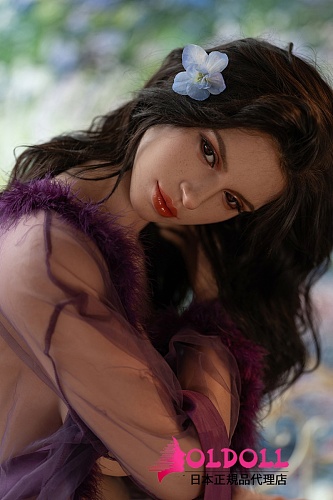 TOP-CYDOLL 176cm Eカップ Elodie ROSヘッド 高級シリコンドール 紫色の羽飾り衣装セクシーリアルドール