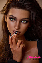 Real lady 150cm Eカップ ROSMAX R8ヘッド 宣伝写真Dark Tanned 高品質シリコン製 欧米風等身大ラブドール 魅惑のグリーンアイ