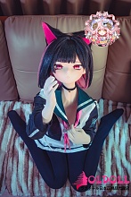 羊角社doll（Croissant Doll）155cm AAカップ #B04 杏山和莎ヘッド ソフトビニール製ヘッド+S-TPE製ボディ 手描きメイク アニメ系コスプレ猫耳ドール 黒髪美少女リアルドール