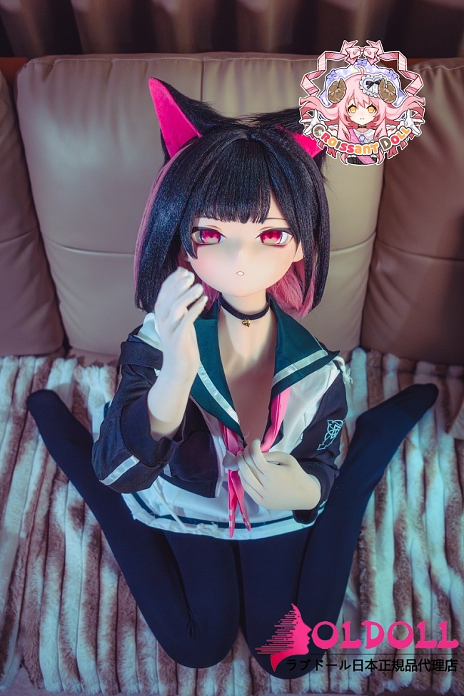 羊角社doll（Croissant Doll）155cm (155N) #B04 杏山和莎ヘッド ソフトビニール製ヘッド+S-TPE製ボディ 手描きメイク アニメ系コスプレ猫耳ドール 黒髪美少女リアルドール