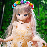 黄色いフリルドレスを着た ミニラブドール
