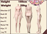 羊角社doll（Croissant Doll）155cm AAカップ #B04 明日咲ヘッド 手描きメイク ソフトビニール製ヘッド+S-TPE製ボディ 二次元キャラクターアニメセクシードール