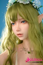 FUDOLL 超軽量化 29kg 169cm Hカップ ヘッド#J046艾莉塔（ailita）ROS口開閉機能付き フルシリコン製リアルドール 長いグリーンの髪と尖った耳エルフ等身大ラブドール