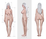 最新作戦闘機 Sino doll 実践向け Soft-max 156cm Eカップ ボディ＋ S62ヘッド 銀髪スタイル戦士風の衣装コスプレ等身大リアルドール